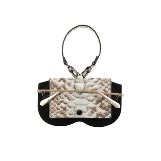 Python Leather Eyeglass Case - Beige / Black | Refael
