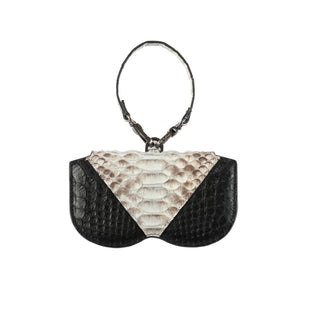 Python Leather Eyeglass Case - Beige / Black | Refael