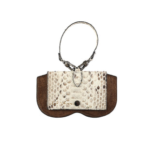 Python Leather Eyeglass Case - Beige | Refael