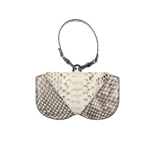 Python Leather Eyeglass Case - Beige | Refael