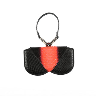 Python Leather Eyeglass Case - Black / Pink | Refael