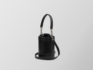 Rozi Dark Gray Leather Crossbody Bag – Handmade Nappa Leather Handbag