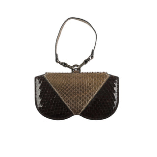 Python Leather Eyeglass Case - Gold / Brown | Refael