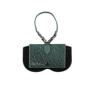 Ostrich Leather Eyeglass Case - Emerald Green | Refael