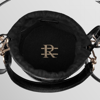 Rozi Black Leather Crossbody Bag – Handmade Phyton Leather Handbag
