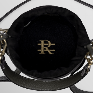 Rozi – Gray Python Leather Bucket Crossbody Bag | Refael