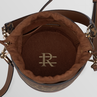 Rozi Bucket Bag – Leopard Print & Black Nappa Leather Crossbody Handbag