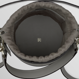 Rozi – Taupe | Handmade Leather Bucket Crossbody Bag