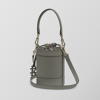 Rozi – Taupe | Handmade Leather Bucket Crossbody Bag