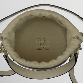 Rozi – Cesme Beige | Handmade Leather Bucket Crossbody Bag