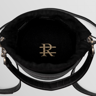Rozi – Dark Gray Nappa Leather Bucket Crossbody Bag | Refael
