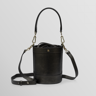 Rozi – Metallic Bronze Nappa Leather Bucket Crossbody Bag | Refael