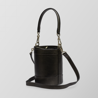 Rozi – Metallic Bronze Nappa Leather Bucket Crossbody Bag | Refael