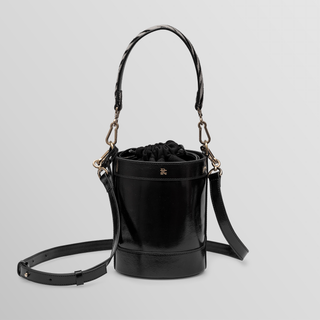 Rozi – Bosphorus Night Black Nappa Leather Bucket Crossbody Bag | Refael