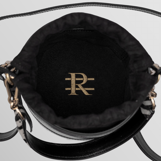 Rozi – Bosphorus Night Black Nappa Leather Bucket Crossbody Bag | Refael