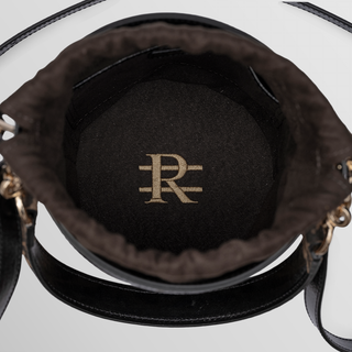 Rozi – Leopard & Black Leather Bucket Crossbody Bag | Refael