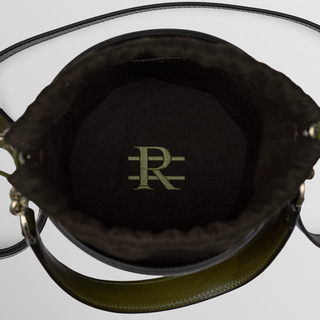 Rozi – Olive & Burgundy Nappa Leather Bucket Crossbody Bag | Refael