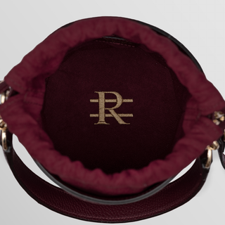 Rozi – Wine Burgundy Leather Bucket Crossbody Bag | Refael