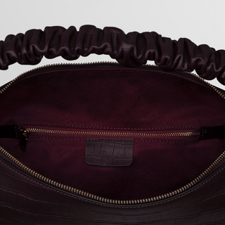 Sarita Burgundy Nappa Leather Ruched Handle Shoulder Bag
