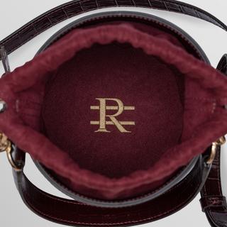 Rozi – Wine Burgundy | Handmade Leather Bucket Crossbody Bag