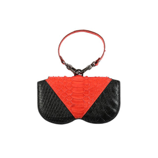 Python Leather Eyeglass Case - Red / Black 2 | Refael