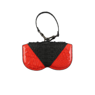Python Leather Eyeglass Case - Red / Black | Refael