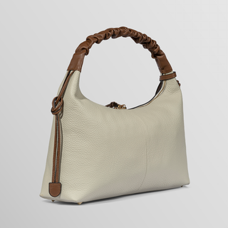 Sarita Brown & Camel Leather Shoulder Bag – Handmade Nappa Leather | Refael