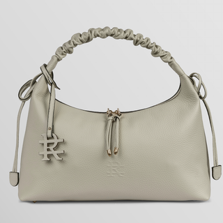 Sarita Ruched Handle Leather Shoulder Bag – Cesme Beige | Refael