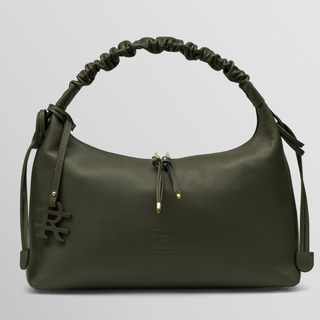 Sarita Khaki Leather Shoulder Bag – Handmade Nappa Leather | Refael
