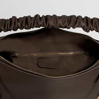 Sarita Dark Brown Leather Shoulder Bag – Handmade Nappa Leather | Refael