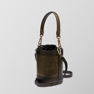 Rozi Gold — Python & Floater Leather Bucket Bag