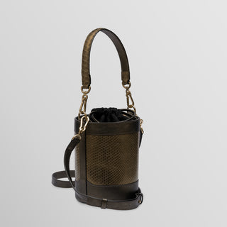 Rozi Gold — Python & Floater Leather Bucket Bag
