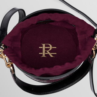 Rozi Burgundy Nappa and Phyton Leather Bucket Crossbody Bag
