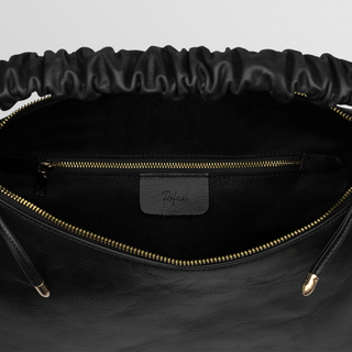 Sarita – Black Crack | Handmade Nappa Leather Shoulder Bag