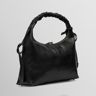 Sarita – Black Crack | Handmade Nappa Leather Shoulder Bag
